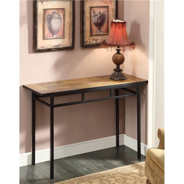 4D Concepts 4D Concepts 601636 Sofa Table with Slate Top in Metal and Slate 601636